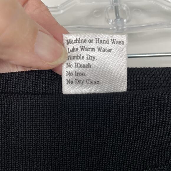 Exclusively Misook Maxi Pencil Skirt Size Large Black Pull On Stretch Career - Picture 4 of 6